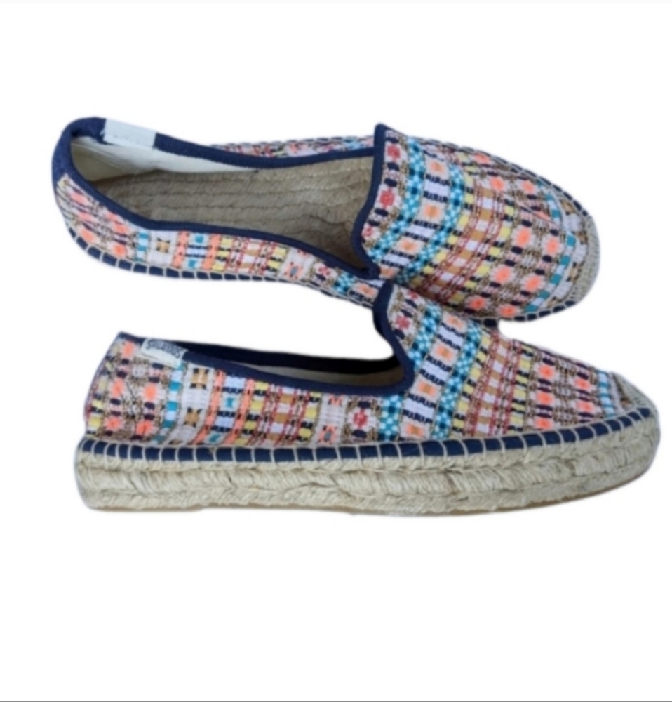 Anthropologie Multicolor Woven Espadrille Slip-On Flats
